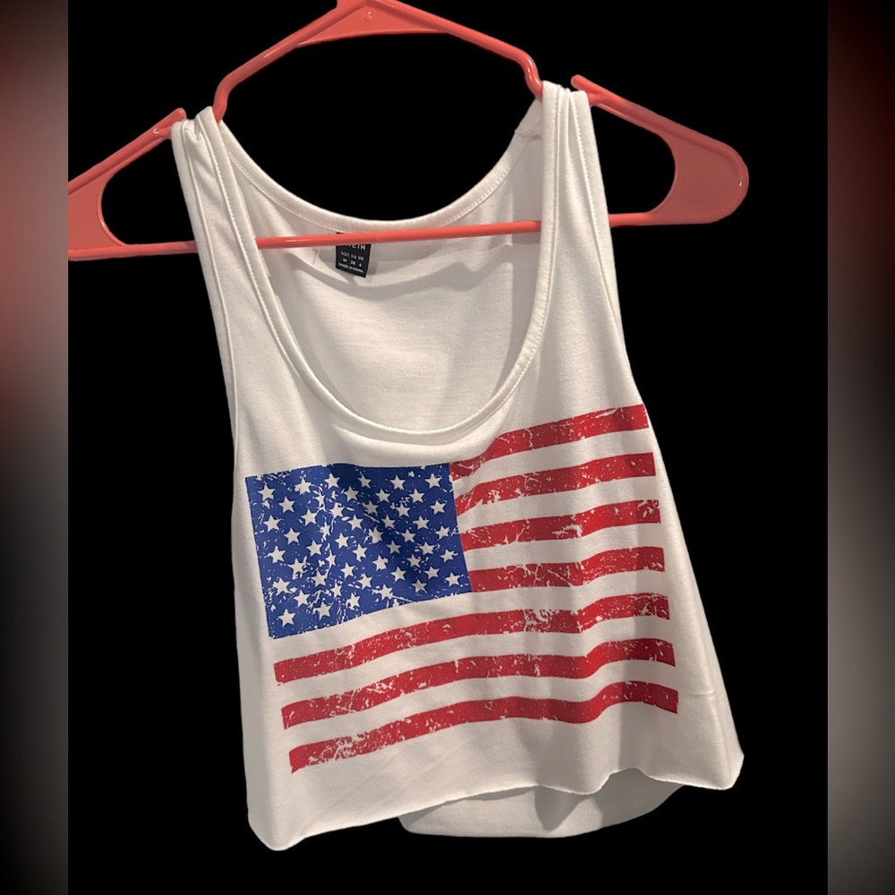 USA or 4th of July cropped tank top size medium